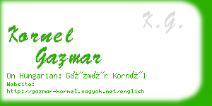 kornel gazmar business card